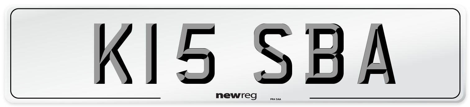 K15 SBA Number Plate from New Reg
